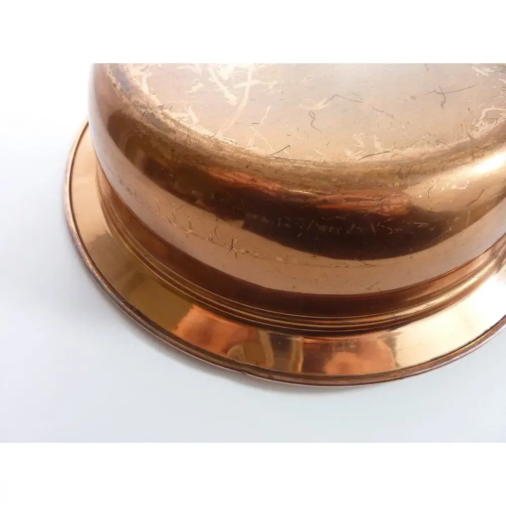 Vintage Copper Tin Lined Sauté Frying Pan Cookware Unbranded 10 Inch No Lid